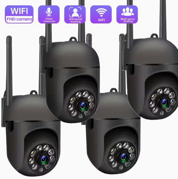 4-Unit 360° Pan-Tilt Wireless Camera Kit