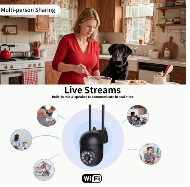 4-Unit 360° Pan-Tilt Wireless Camera Kit